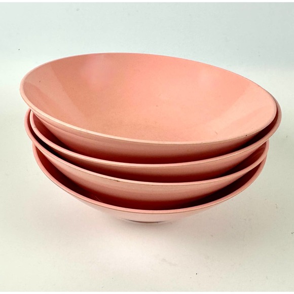Vintage Pink Melmac Cereal Soup Bowls 1950's Melamine MCM Mid Century Kitchen - Picture 2 of 7